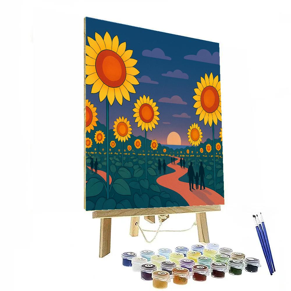 Paper Lanterns In Sunflower Dusk Painting by numbers kit