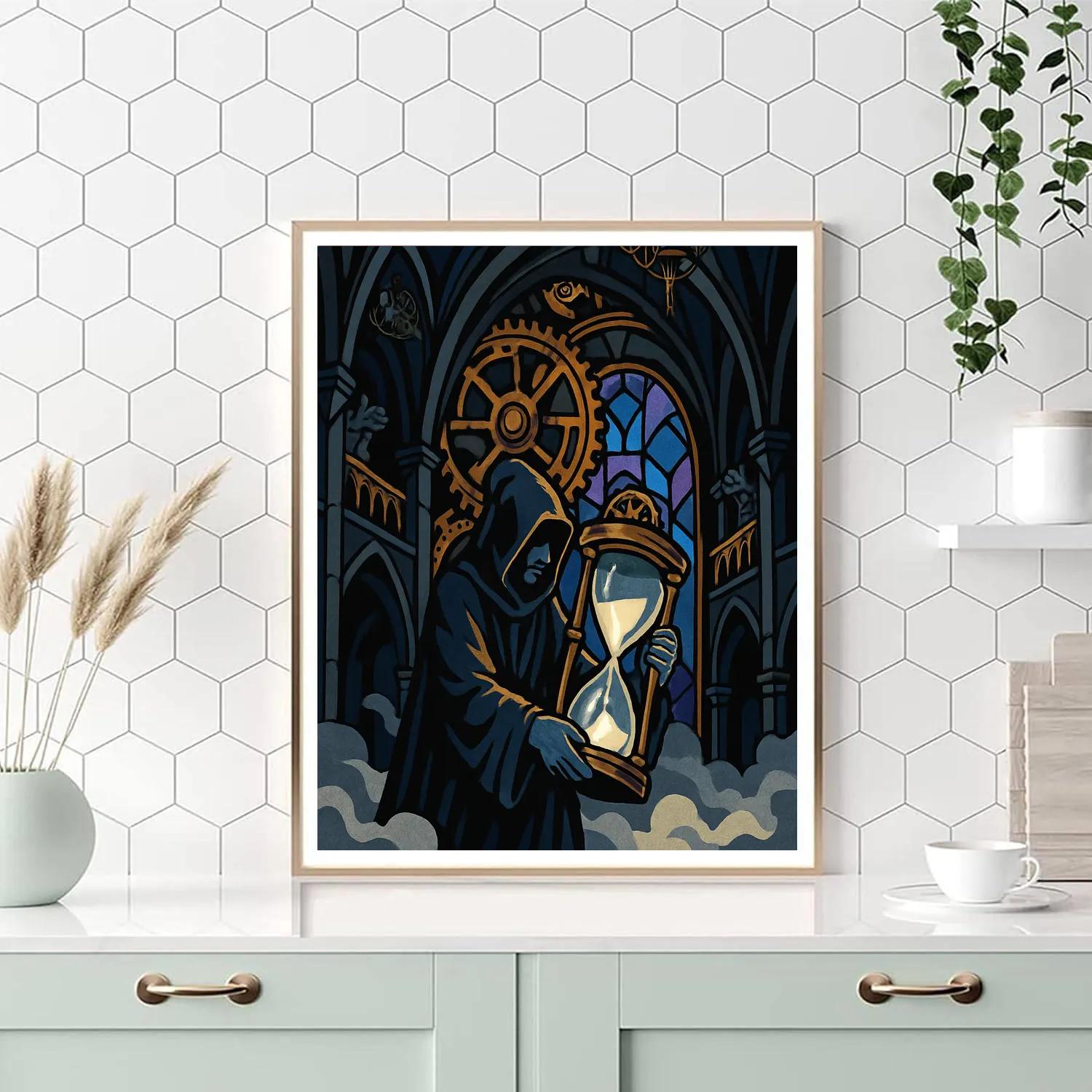 Cathedral Clockwork Gothic Atrium painting number kit