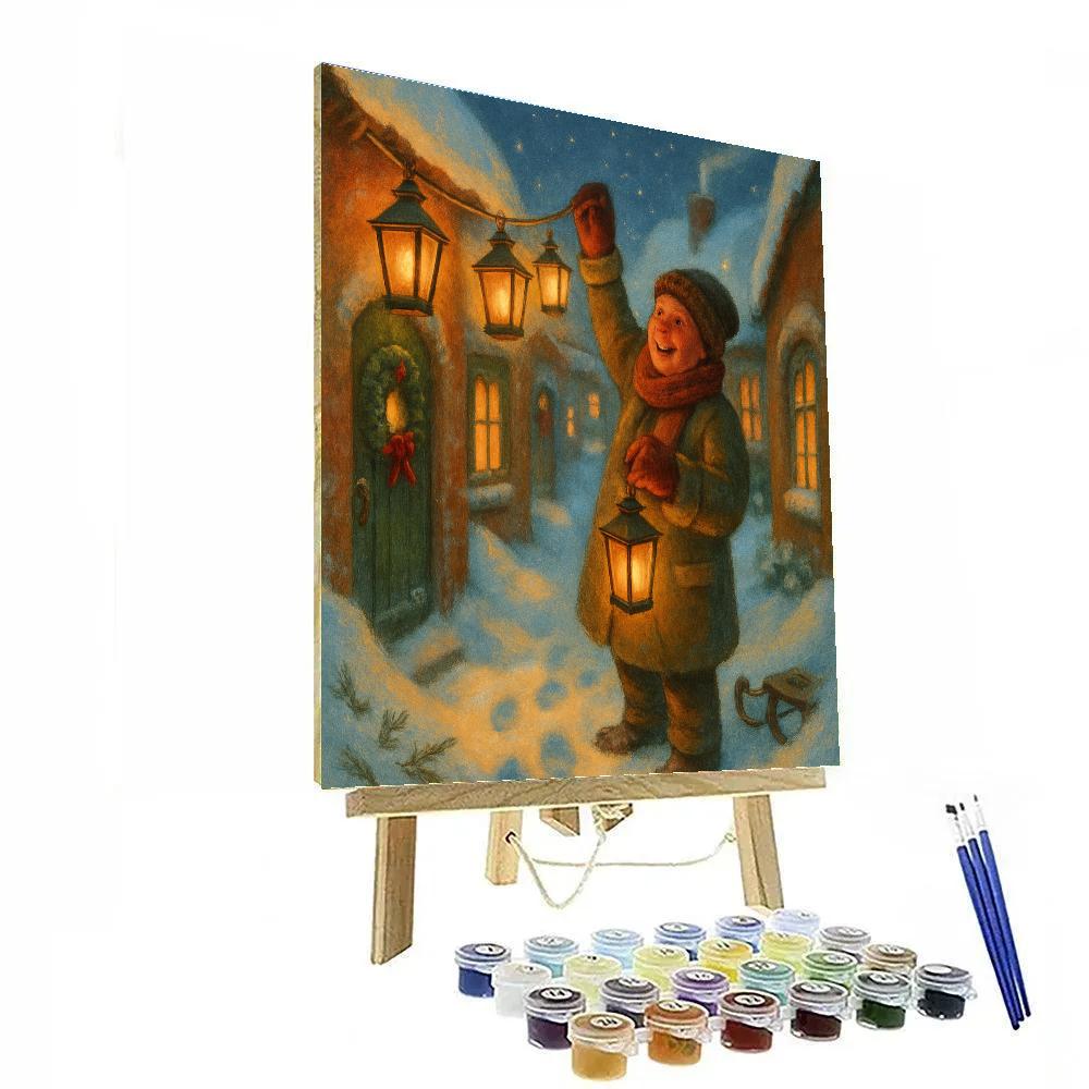 Lanternmakers Snowy Alley Paint by numbers art