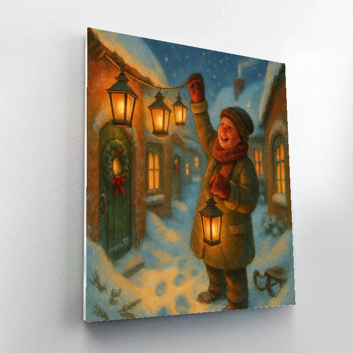 Lanternmakers Snowy Alley Paint by numbers art