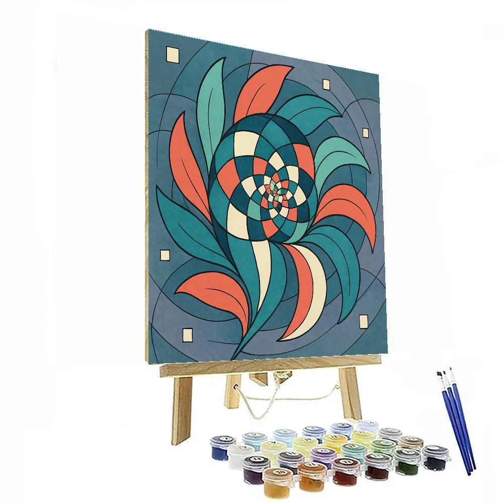 Lattice Bloom In Abstract Drift painting number kit