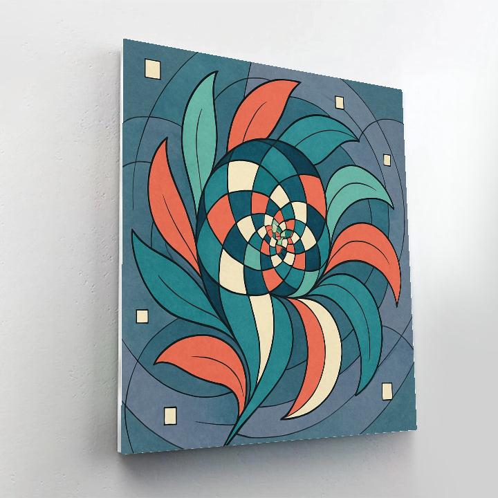 Lattice Bloom In Abstract Drift painting number kit