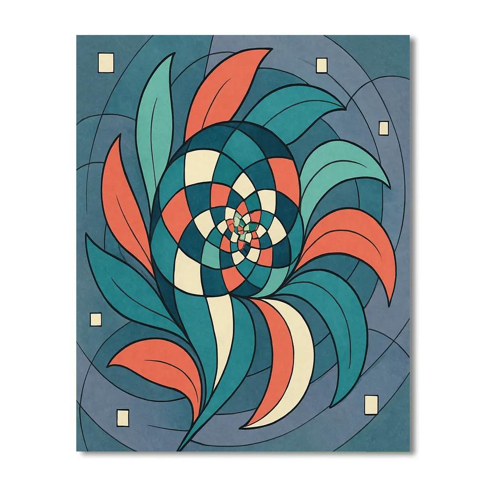 Lattice Bloom In Abstract Drift painting number kit