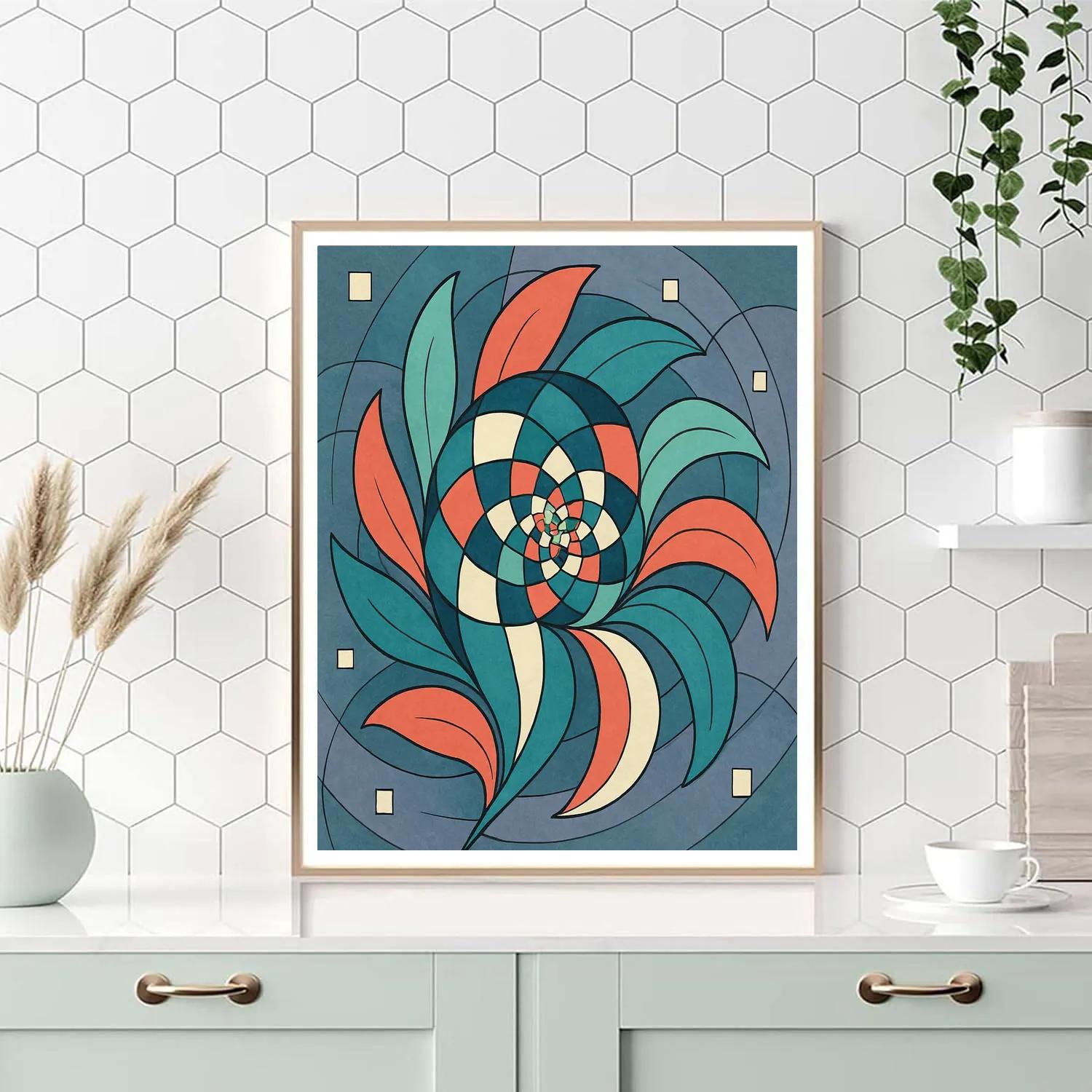 Lattice Bloom In Abstract Drift painting number kit