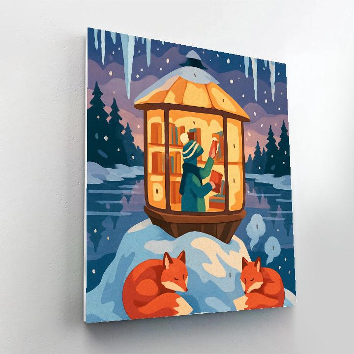 Lantern Library In Winter Number painting