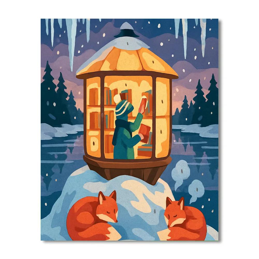 Lantern Library In Winter Number painting