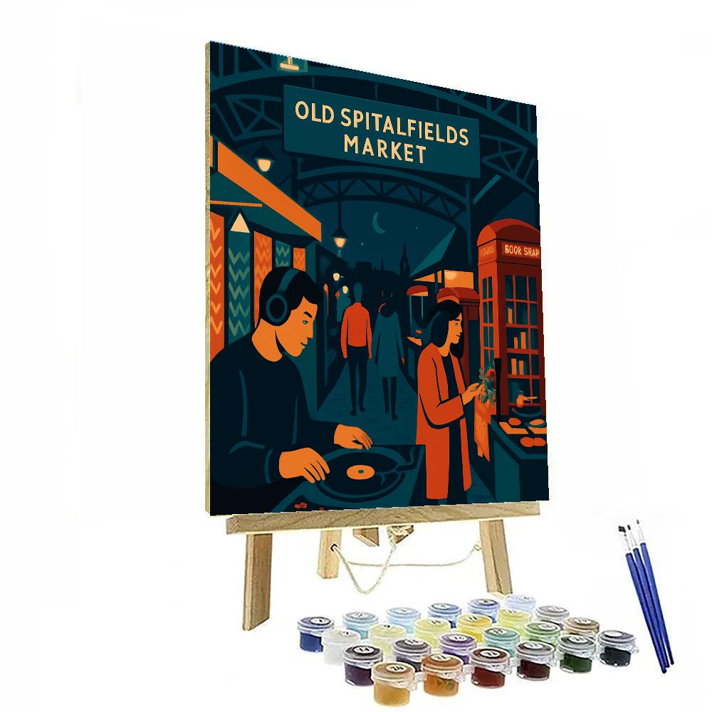 Midnight Vinyl Market In London Paint by numbers art