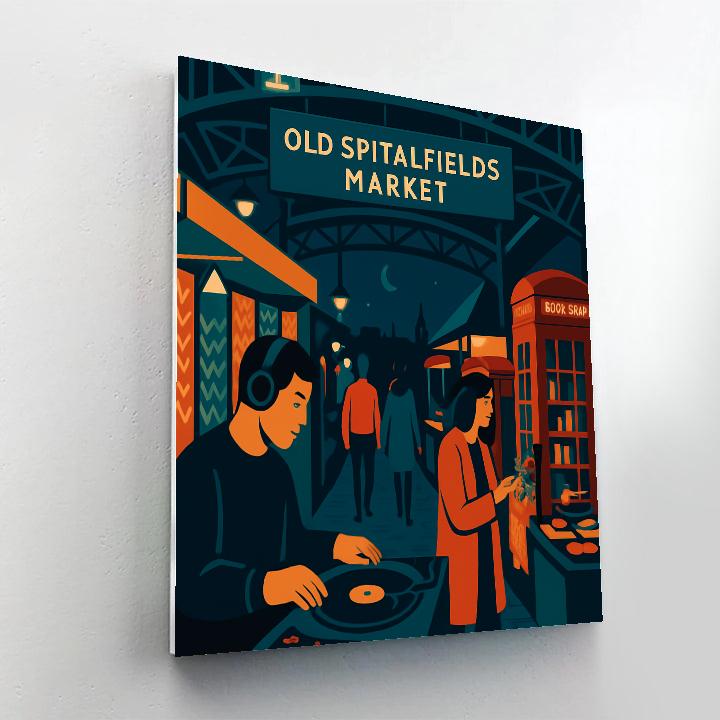 Midnight Vinyl Market In London Paint by numbers art