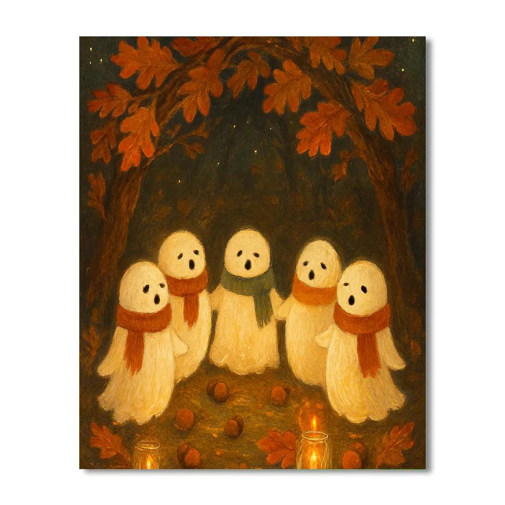 Cozy Ghost Choir Beneath The Leafy Archway DIY paint by numbers