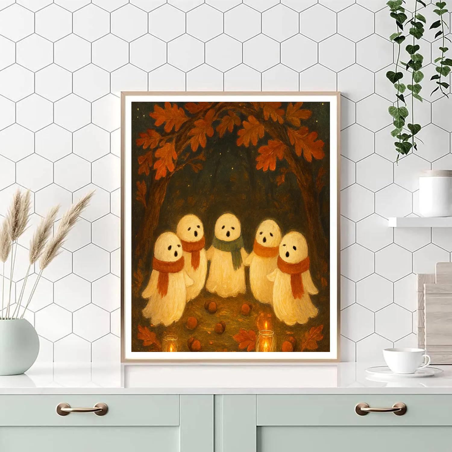 Cozy Ghost Choir Beneath The Leafy Archway DIY paint by numbers