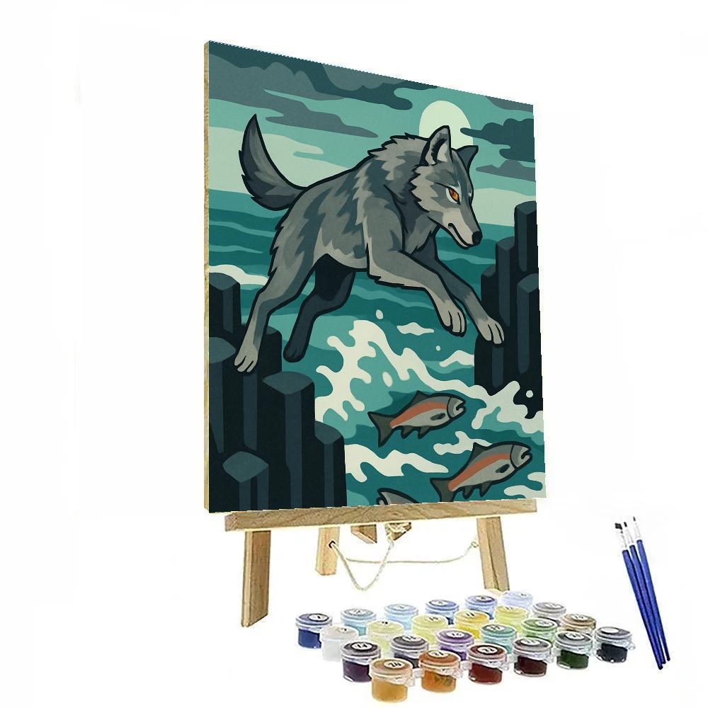 Basalt Tide Wolf Hunt paint by numbers