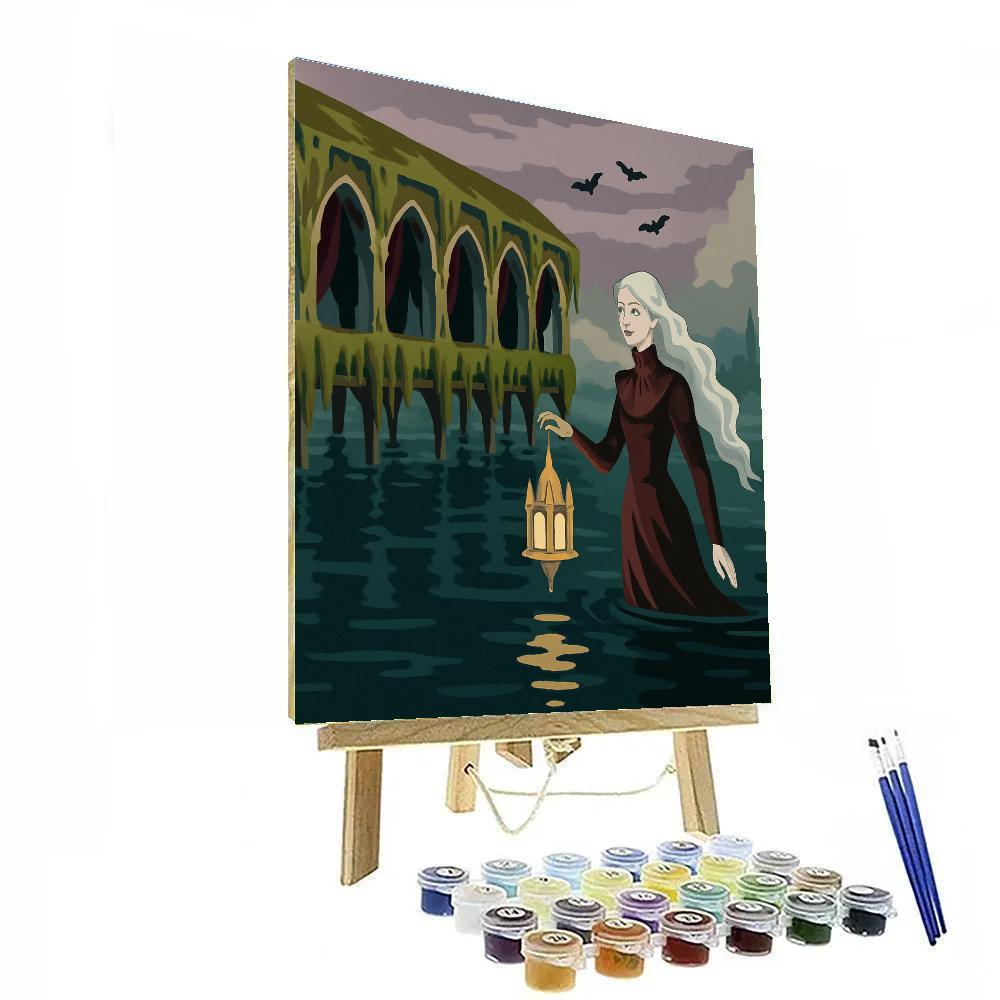 Velvet Marsh Hall With Gothic Lanterns painting number kit