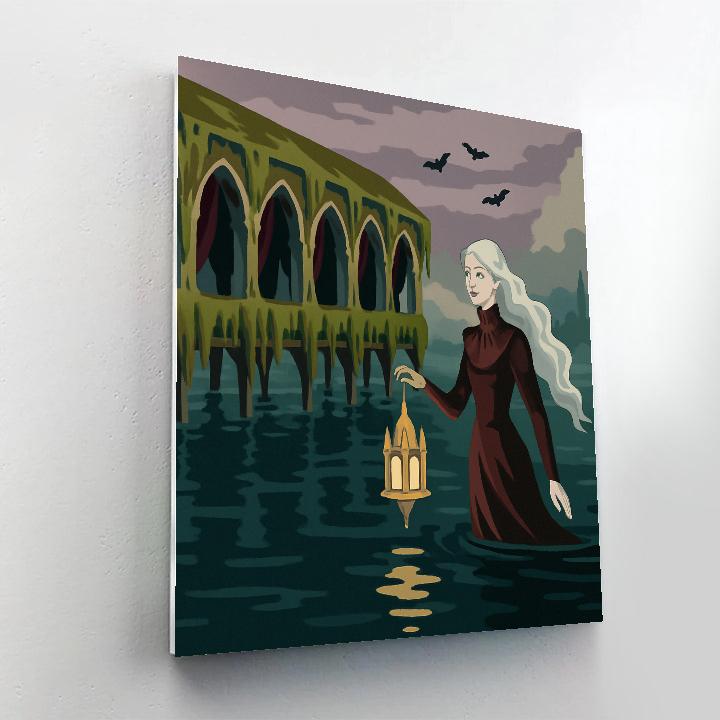 Velvet Marsh Hall With Gothic Lanterns painting number kit