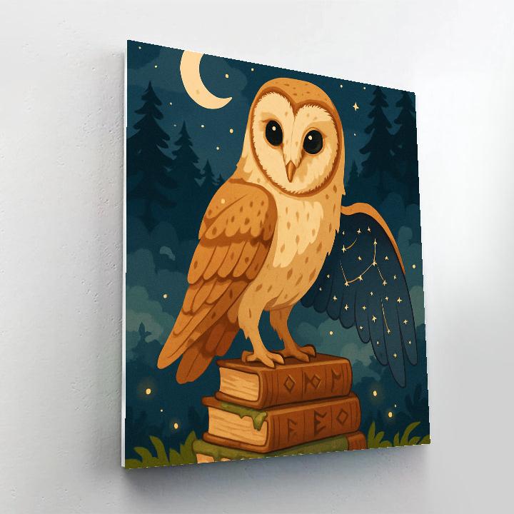 Moon Library Owl Reliquary paint by number