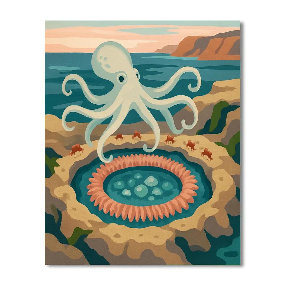 Tidepool Observatory In The Ocean Light Paint by numbers kits