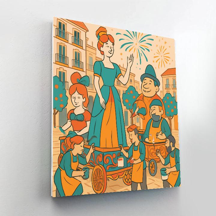 Clockwork Carnival In Spain paint by color