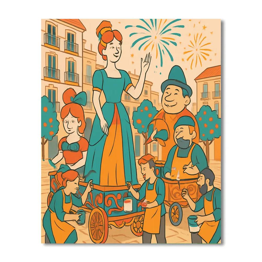 Clockwork Carnival In Spain paint by color