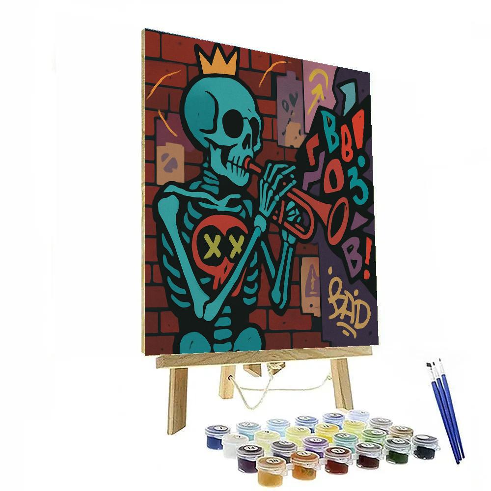 Neon Radiograph In Basquiat Style painting number kit