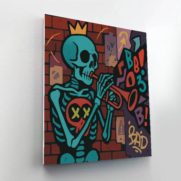 Neon Radiograph In Basquiat Style painting number kit