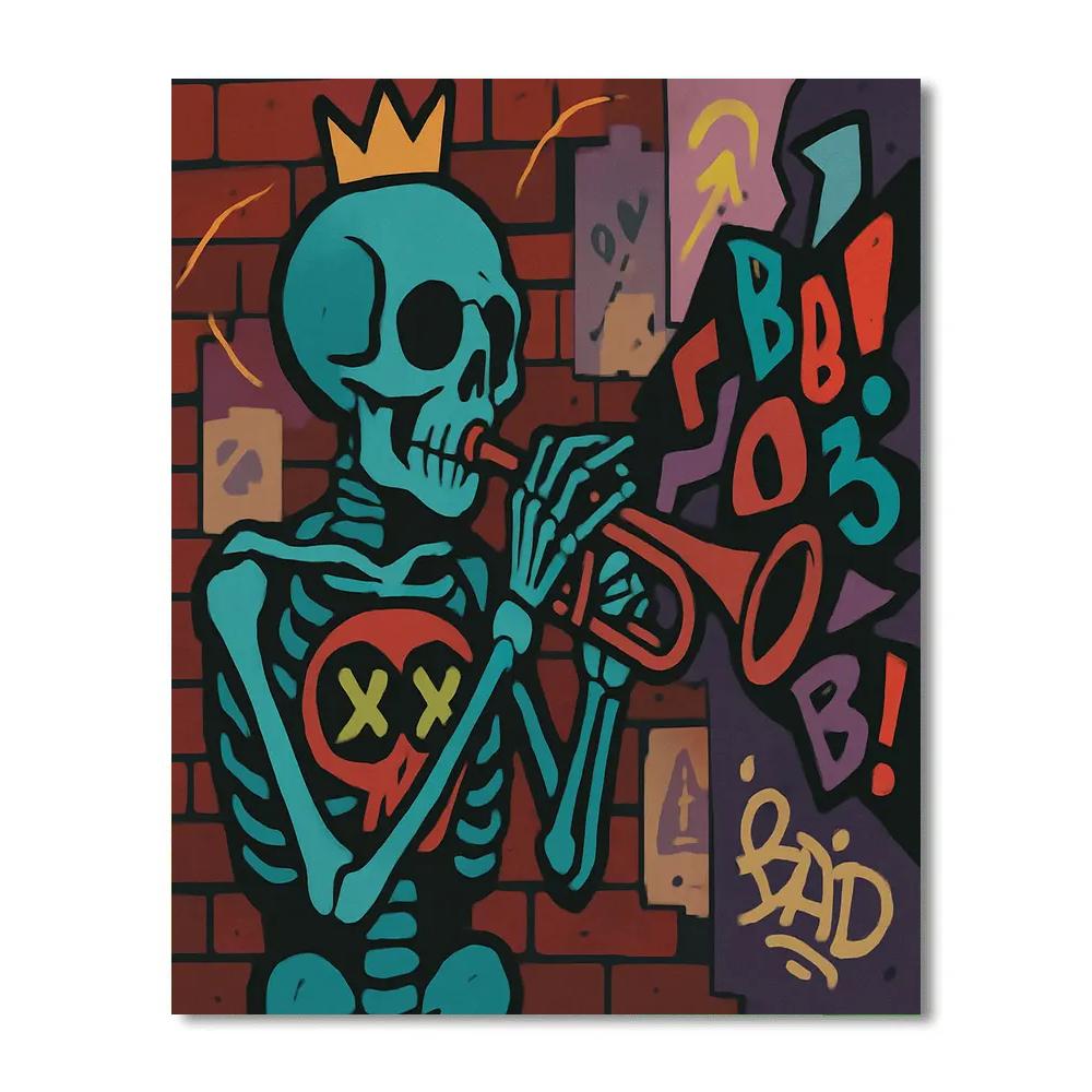 Neon Radiograph In Basquiat Style painting number kit