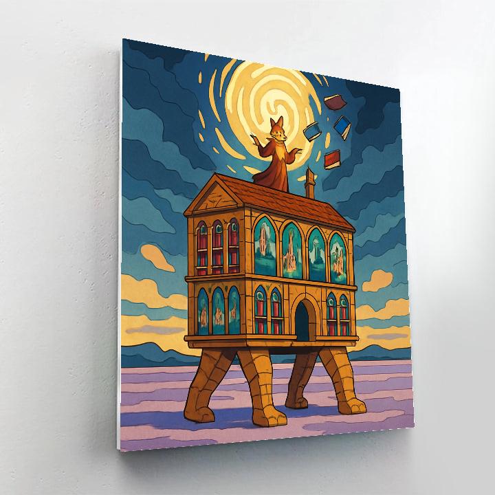 Wandering Library With Fantasy Windows Number painting