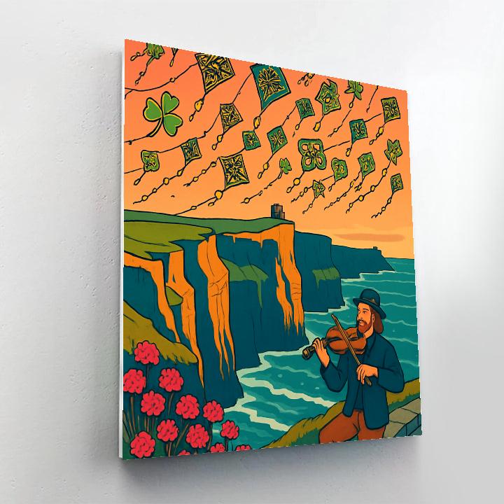 Cliffs Of Moher With Ireland Kite Festival Lights Painting by numbers kit