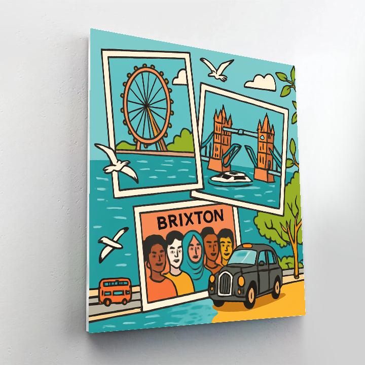 Thames River Postcards With London Glow DIY paint by numbers