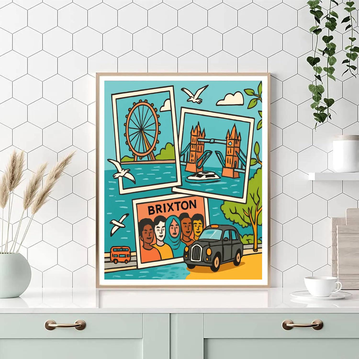 Thames River Postcards With London Glow DIY paint by numbers