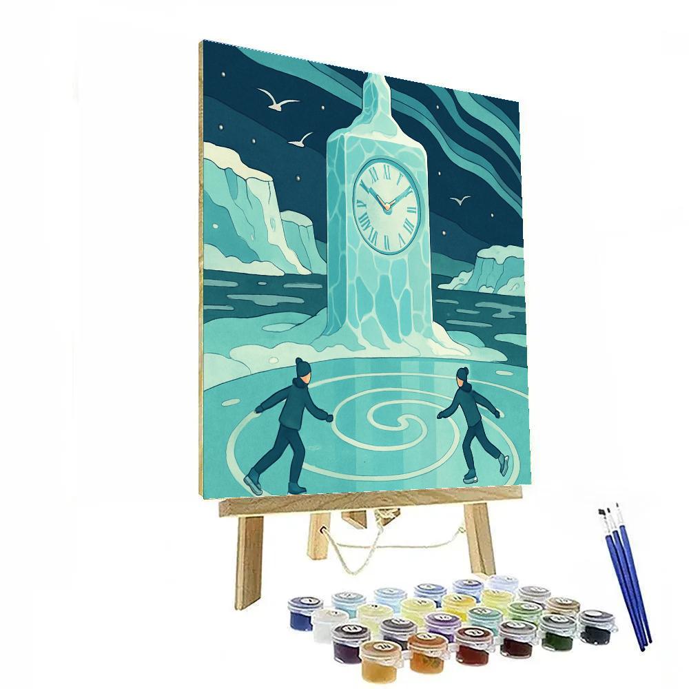 Icebound Clocktower Winter Crafted DIY paint by numbers