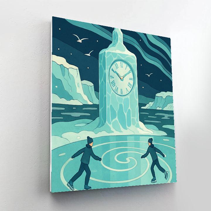 Icebound Clocktower Winter Crafted DIY paint by numbers