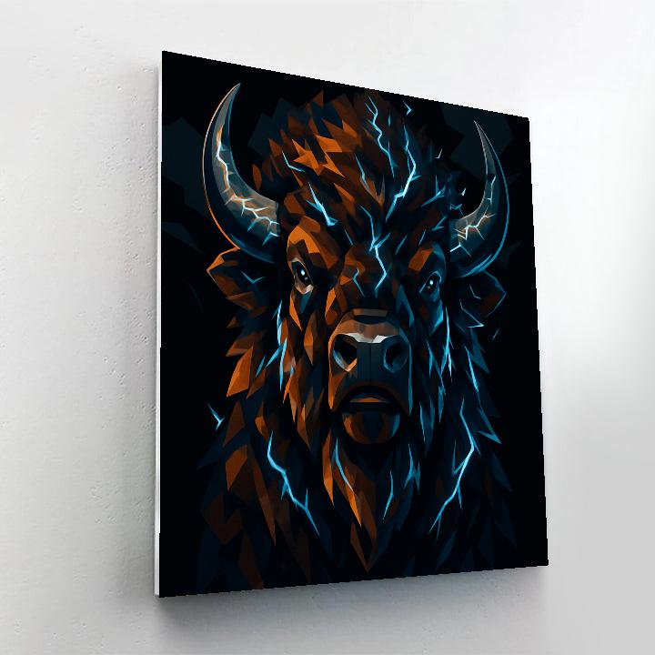 Thunder Crown Bison Portrait paint by numbers