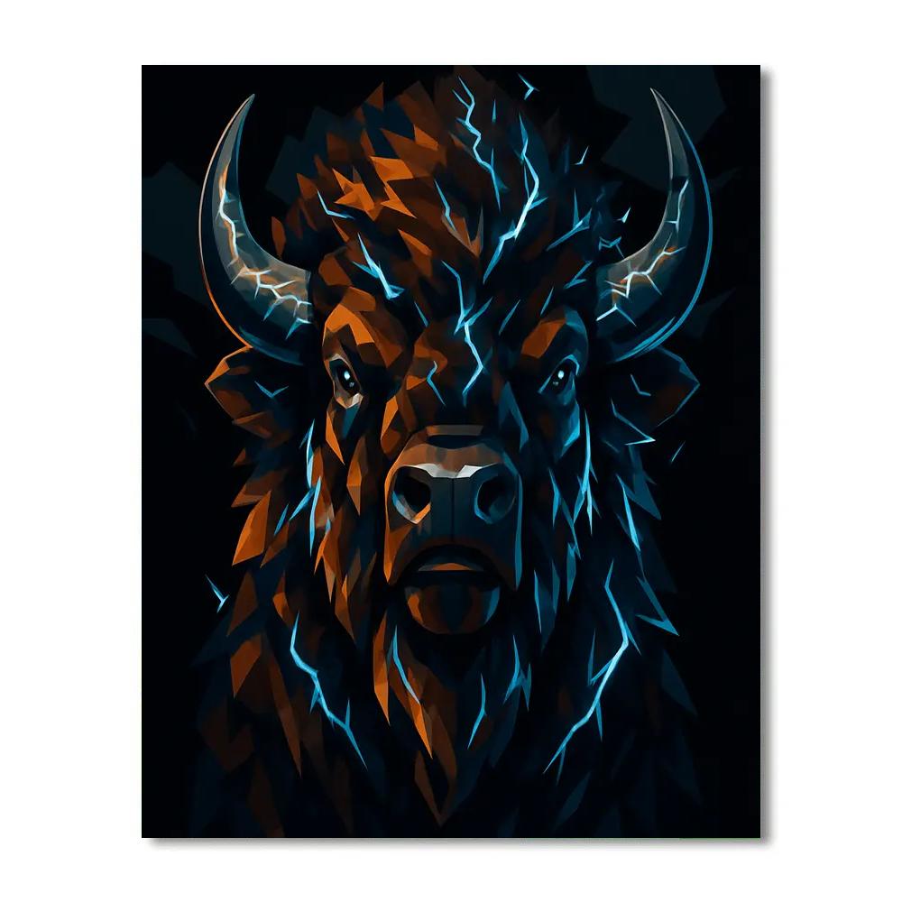 Thunder Crown Bison Portrait paint by numbers