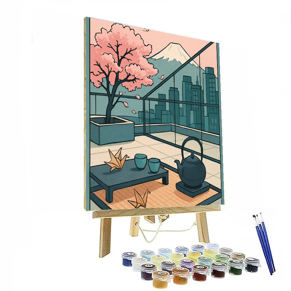 Skyline Tea Ceremony In Modern Japan Paint by numbers kits