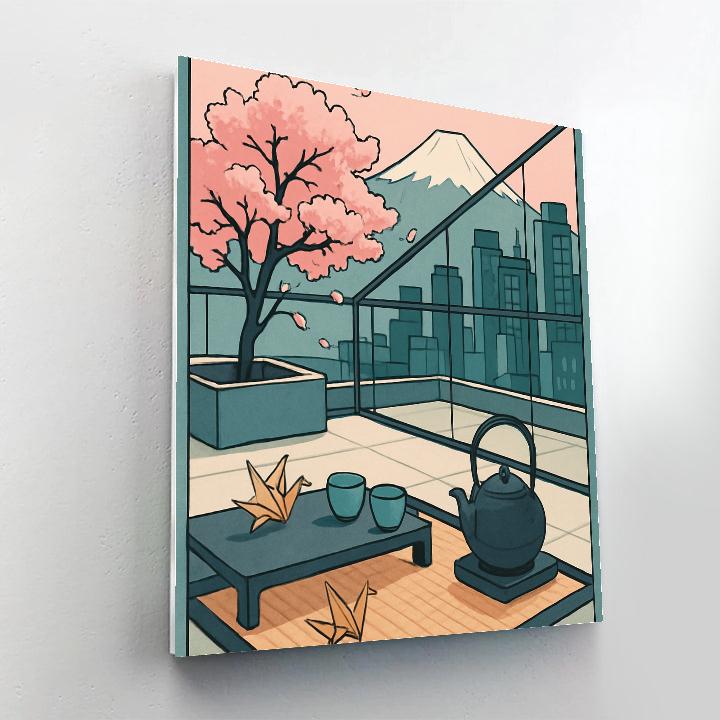 Skyline Tea Ceremony In Modern Japan Paint by numbers kits