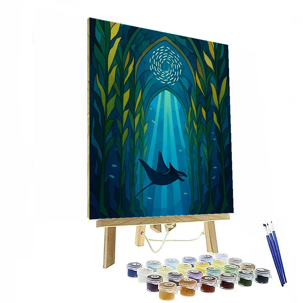 Ocean Hyphened Kelp Cathedral painting number kit