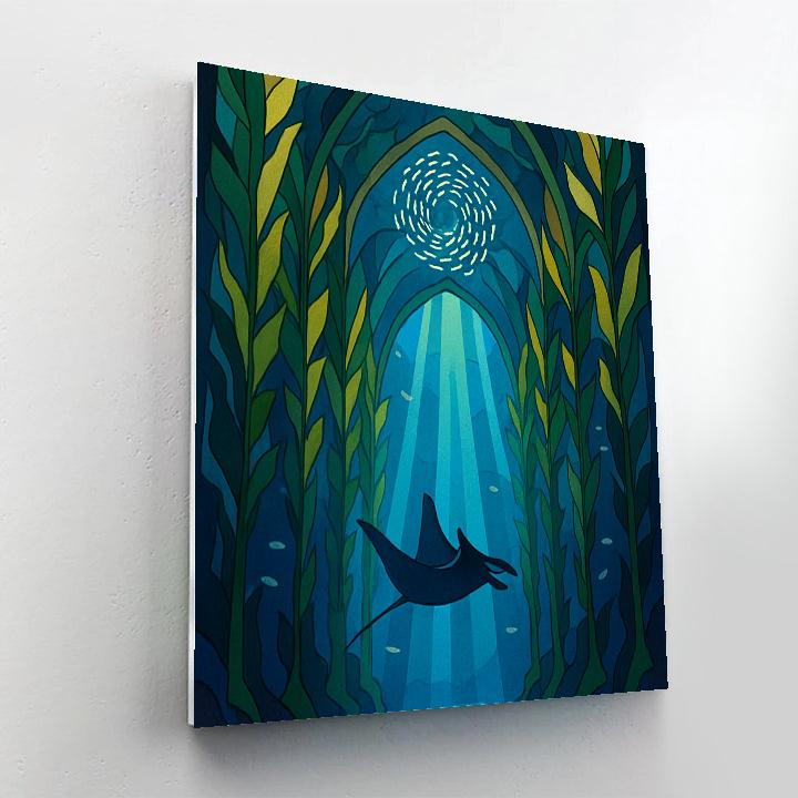 Ocean Hyphened Kelp Cathedral painting number kit
