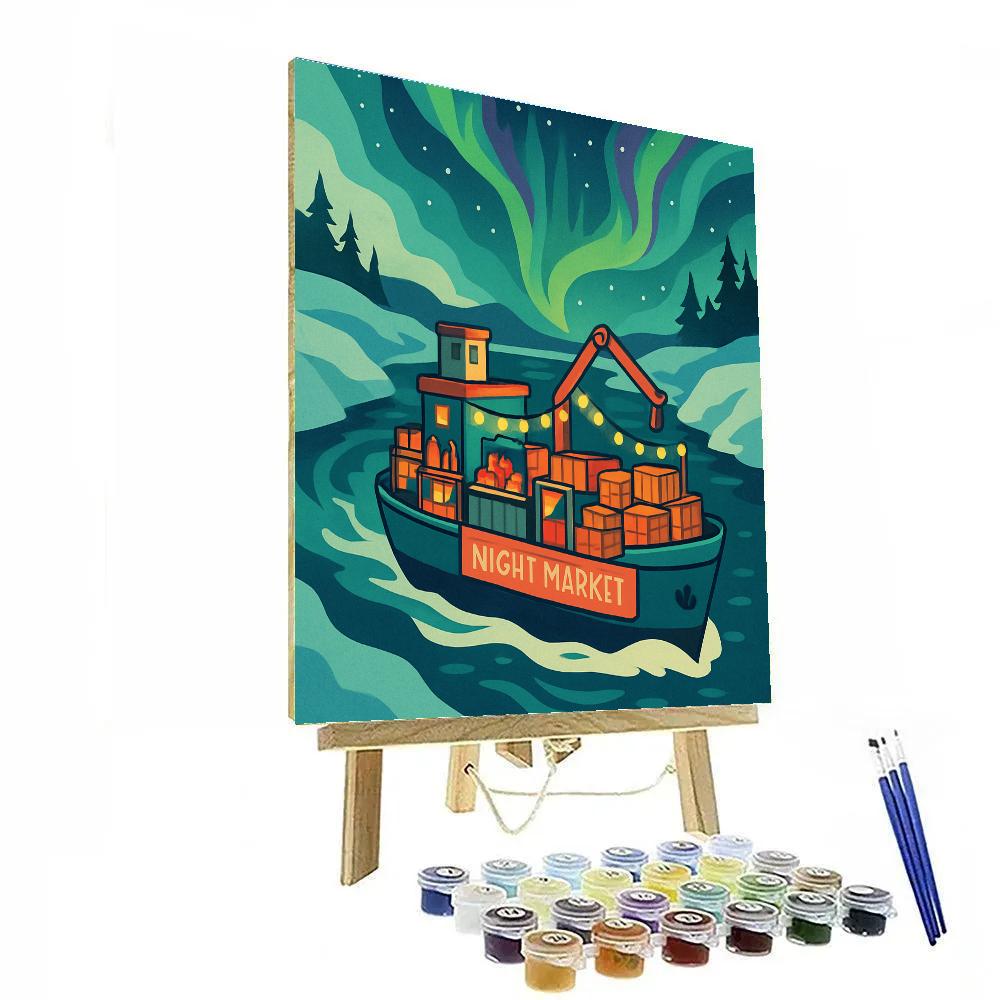 Aurora Market Ship At Midnight Canal Paint by numbers kits