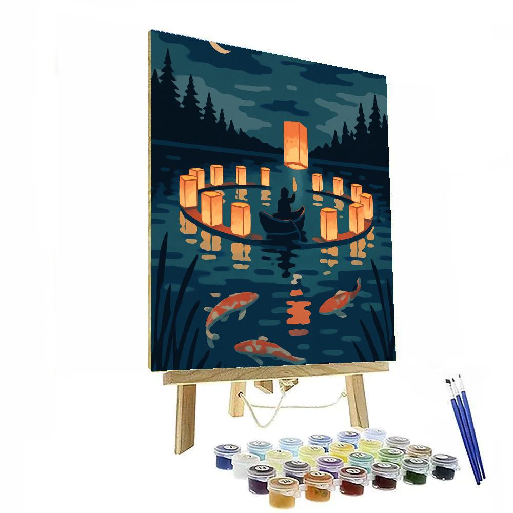 Carousel Lanterns Over Mirror Lake DIY paint by numbers