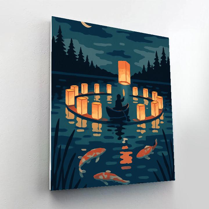 Carousel Lanterns Over Mirror Lake DIY paint by numbers