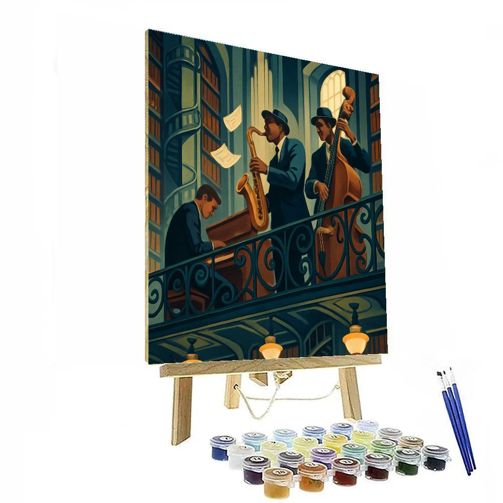 Midnight Library Jazz Balcony Session Paint by numbers kits