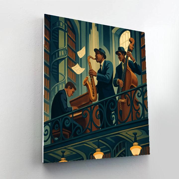Midnight Library Jazz Balcony Session Paint by numbers kits