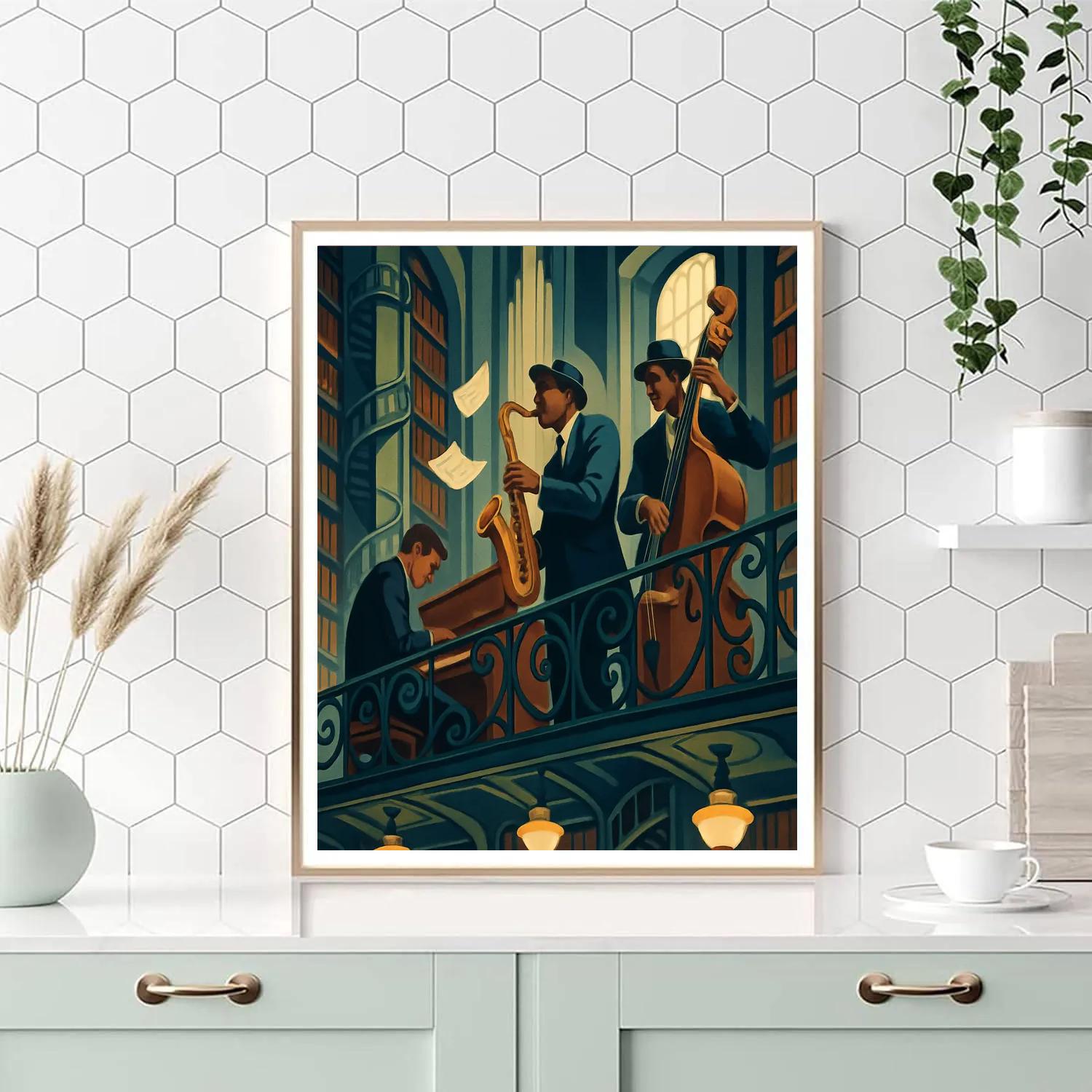 Midnight Library Jazz Balcony Session Paint by numbers kits