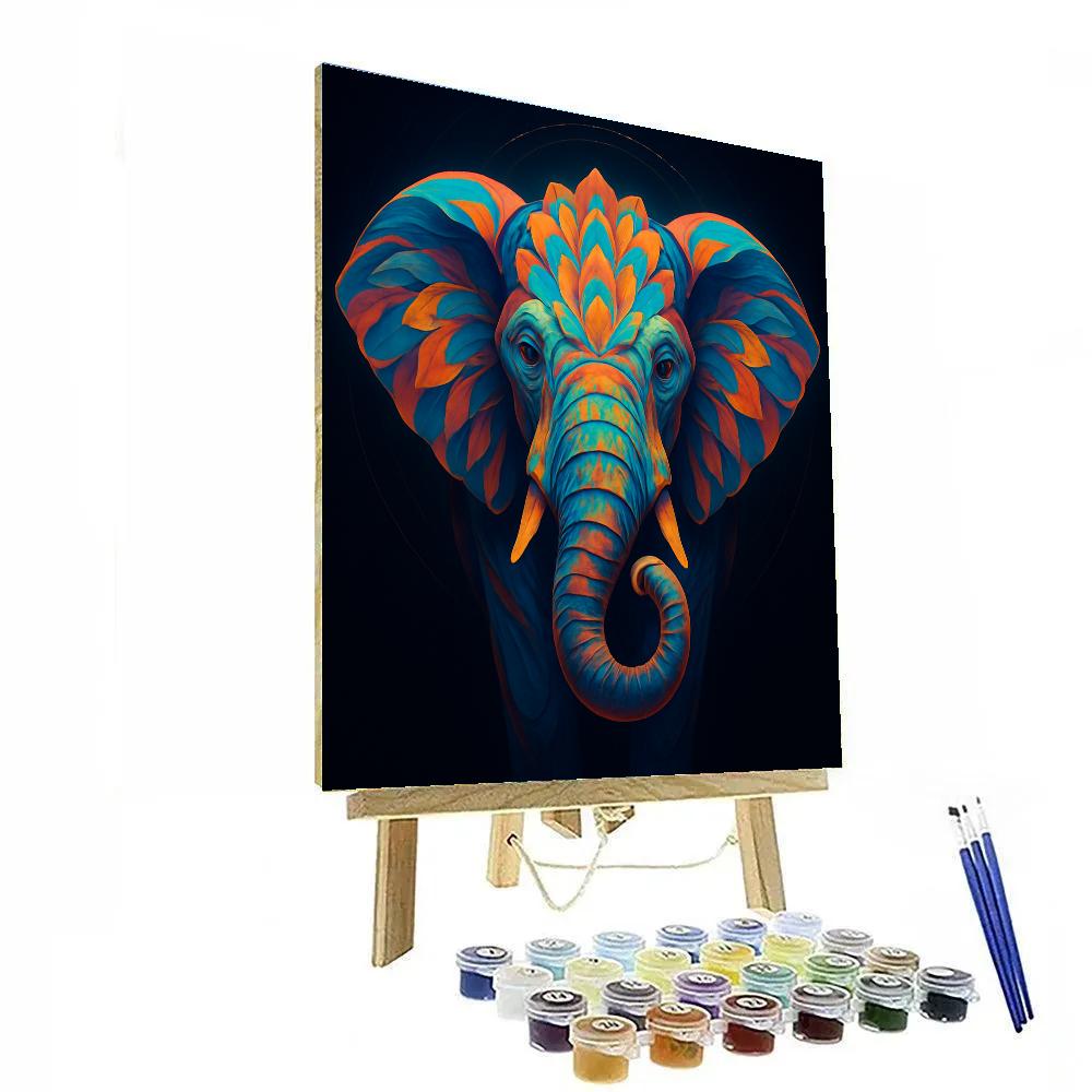 Chromatic Lotus Elephant Focus Numbered painting kits