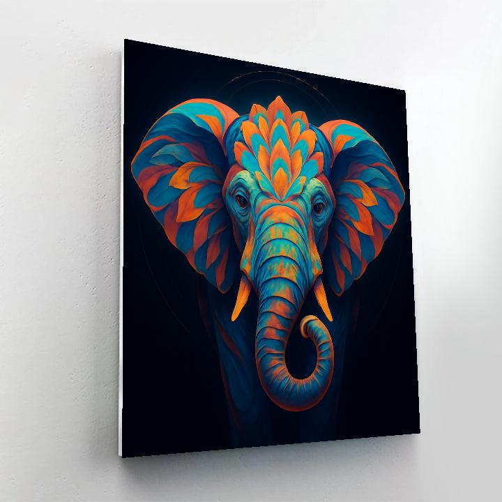 Chromatic Lotus Elephant Focus Numbered painting kits