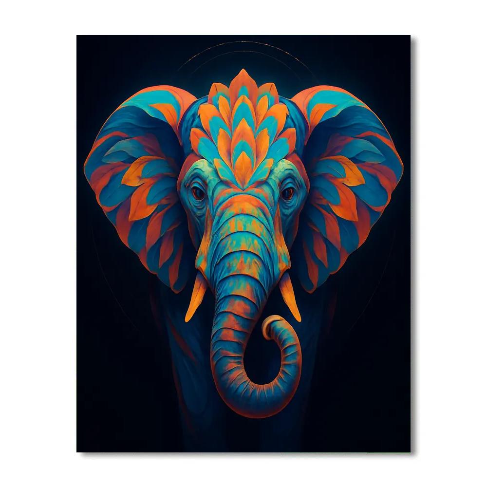 Chromatic Lotus Elephant Focus Numbered painting kits