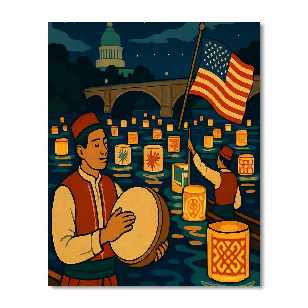 Lantern Parade National Heritage Mosaic DIY paint by numbers