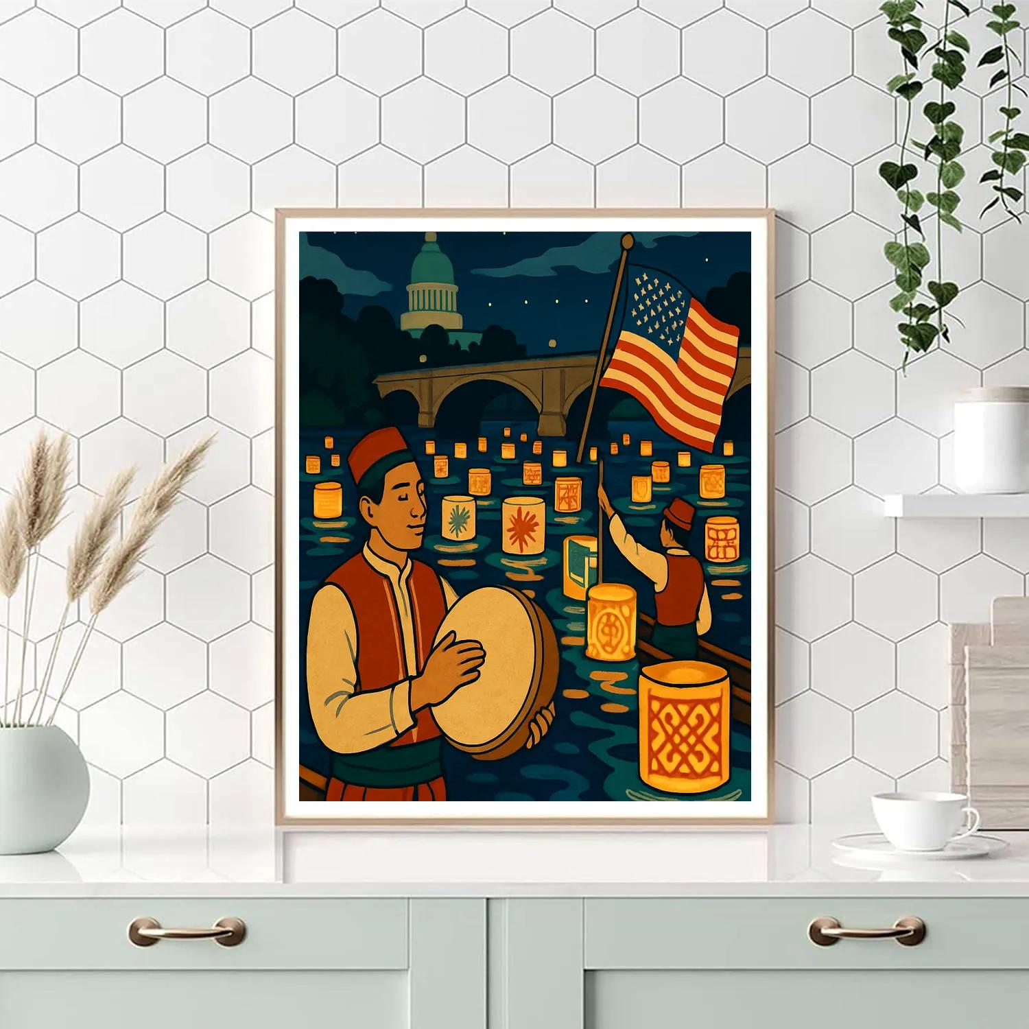 Lantern Parade National Heritage Mosaic DIY paint by numbers
