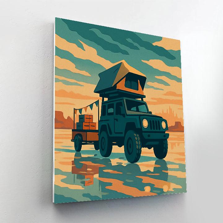 Cars Of The Floating Bazaar Caravan painting number kit