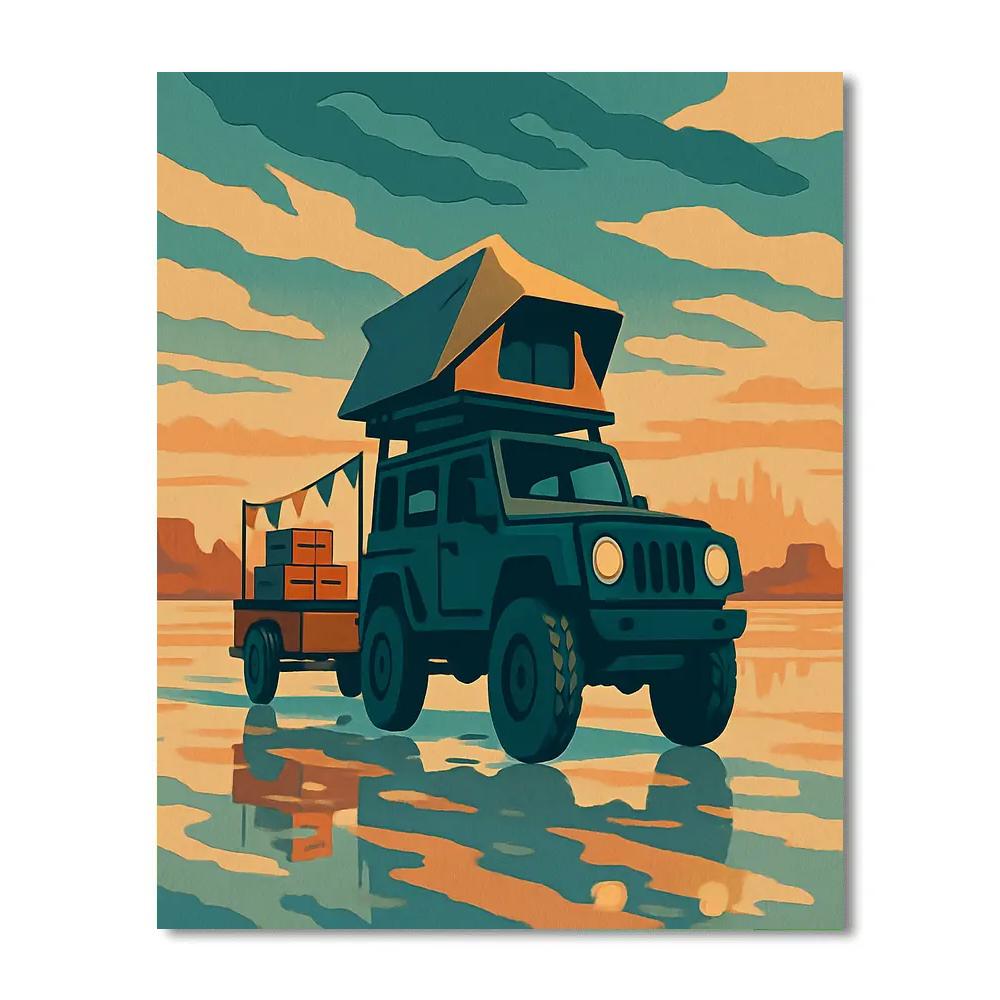 Cars Of The Floating Bazaar Caravan painting number kit