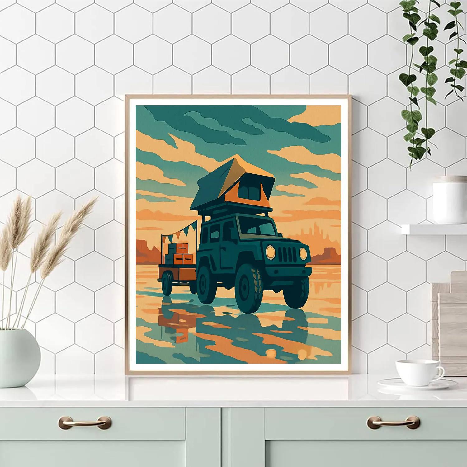 Cars Of The Floating Bazaar Caravan painting number kit
